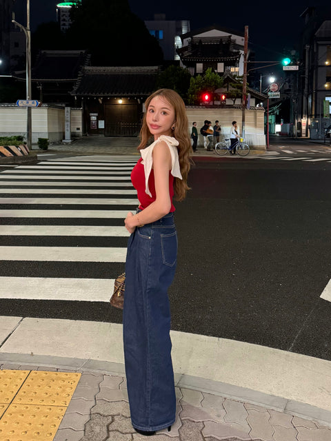 Oneshoulder ribbon／red(送料無料)