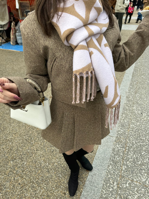 プリーツスカートセットアップ(Lightbrown)