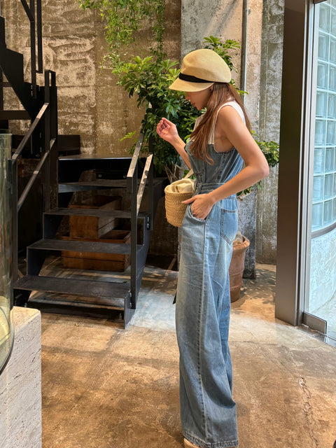 High-Waisted Summer Denim All-in-One
