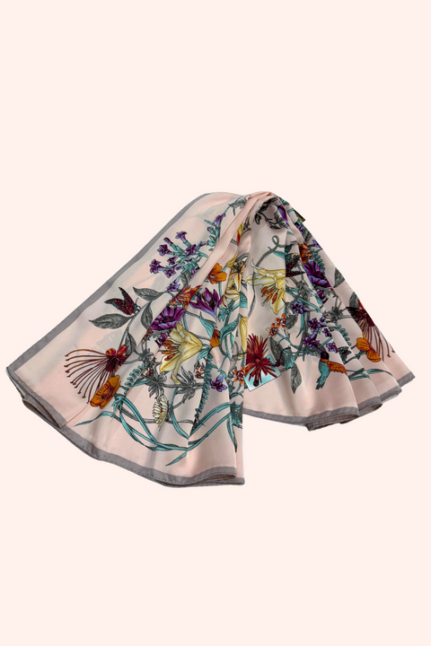 Flower scarf／pink 送料無料