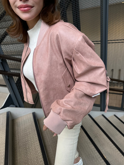 ライダースジャケット Pinkbeige