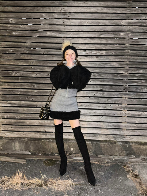【Skirt Only】MOCOMOCOセットアップ(Black)