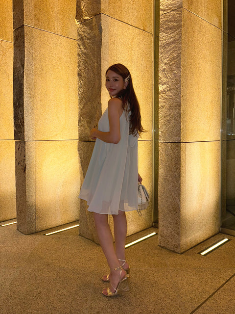 Sheer 4Way Ribbon Dress／Mini Lightblue