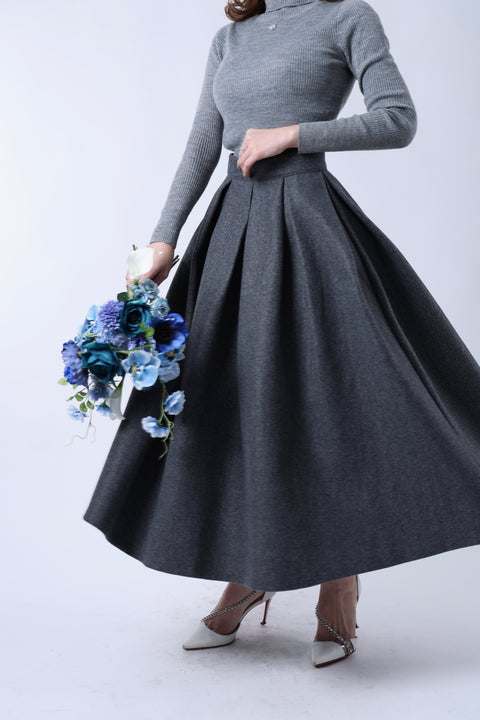 Longタックスカート(Gray)