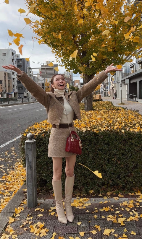 Teddy Mini Skirt(ベルトset)beige／S・Mご予約受付中