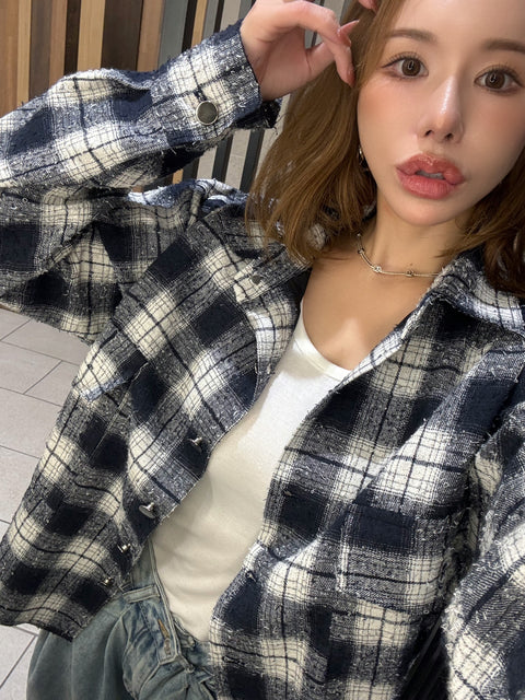 Oversized Check Shirt／送料無料