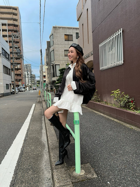 Frill Hem Shirt Onepiece／再販売ご注文受付中