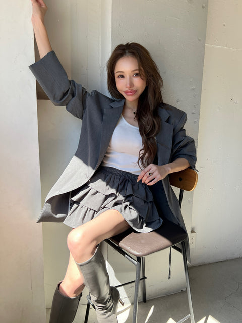 Tiered Frill Mini Skirt(インナーパンツ付き)／Setupで購入の場合は900円OFF➞￥16,000