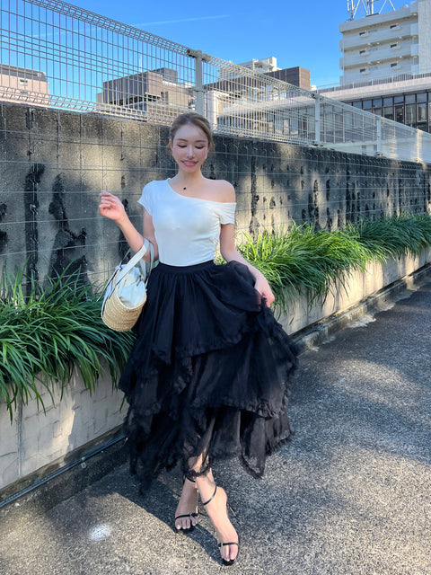 カップ付きOne shoulder T-shirt