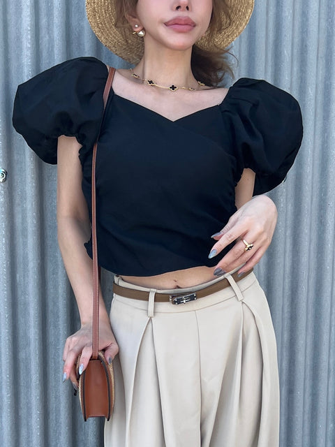 Volume Puff Tops／Black