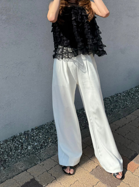 White bustier＆pants set／送料無料