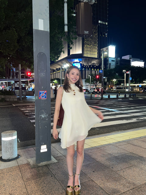 Sheer 4Way Ribbon Dress／Mini ivory