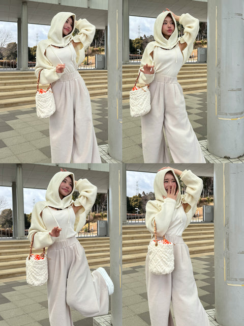 フードボレロカーディガン