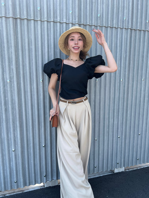 Volume Puff Tops／Black