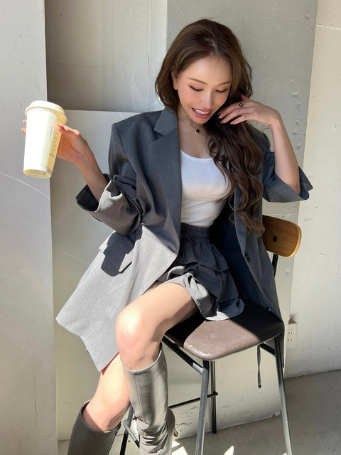 Tiered Frill Mini Skirt(インナーパンツ付き)／Setupで購入の場合は900円OFF➞￥16,000