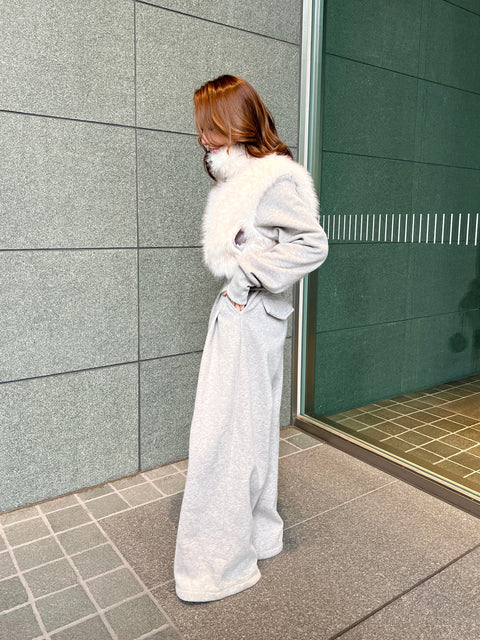 Fur Vest & Wide Pants Set-Up