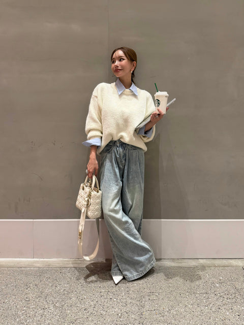 Curvy Wide Denim／LightBlue、White 再販売ご予約受付中