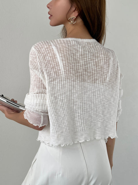 Lace Camisole & Cardigan／white