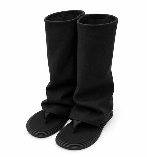 Drape Sandal Boots／Black(只今ご予約受付中)