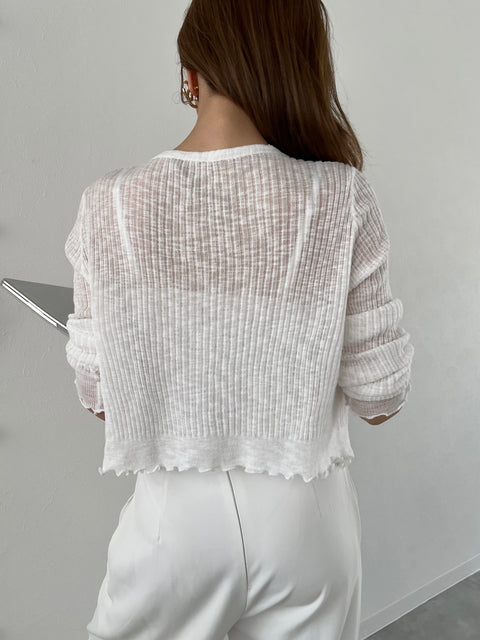 Lace Camisole & Cardigan／white