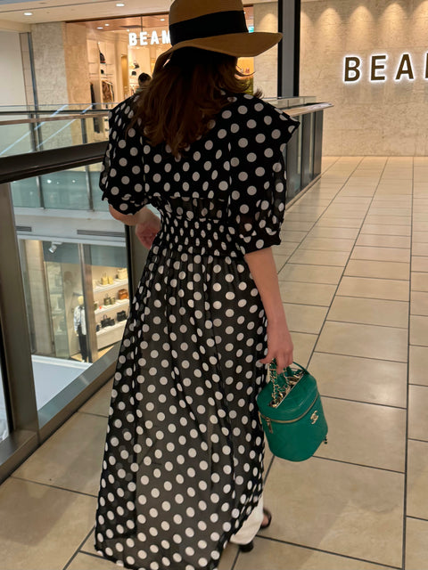 Asymmetric Dot Flare Robe／送料無料