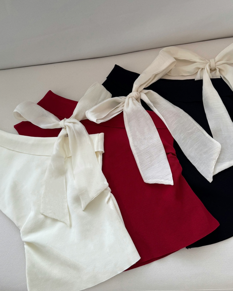 Oneshoulder ribbon／white(送料無料)