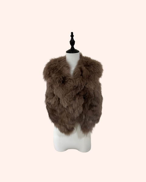 Fur vest／brown