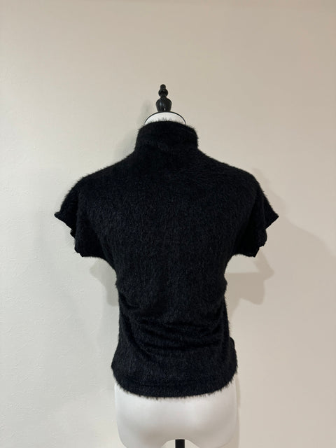ふんわりニットシャーリングTシャツ(Black)