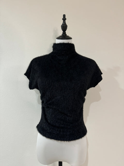 ふんわりニットシャーリングTシャツ(Black)