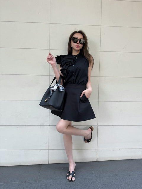 balloon skirt／black