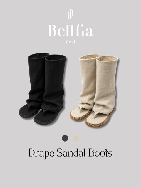 Drape Sandal Boots／ivory(只今ご予約受付中)