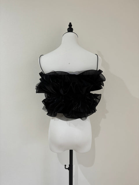 ギャザーフリルトップス　Black