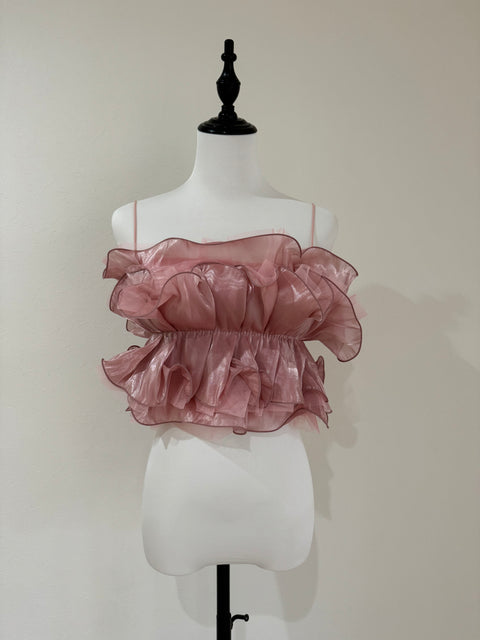 ギャザーフリルトップス　pink