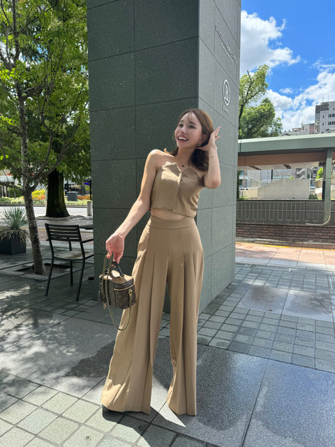 プリーツセットアップ　Beige