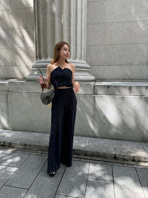 プリーツセットアップ　Navy