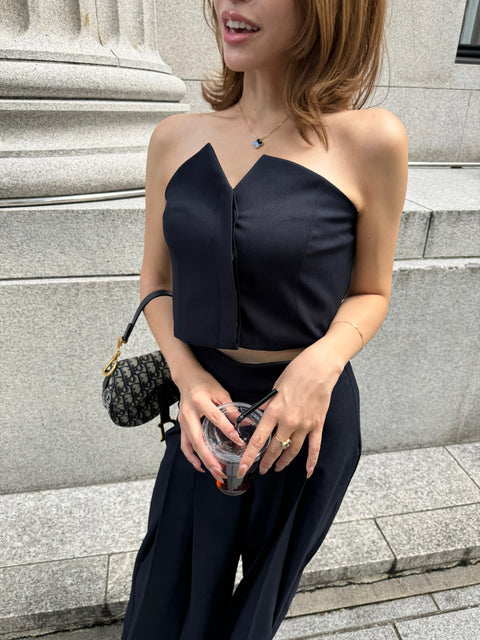 プリーツセットアップ　Navy