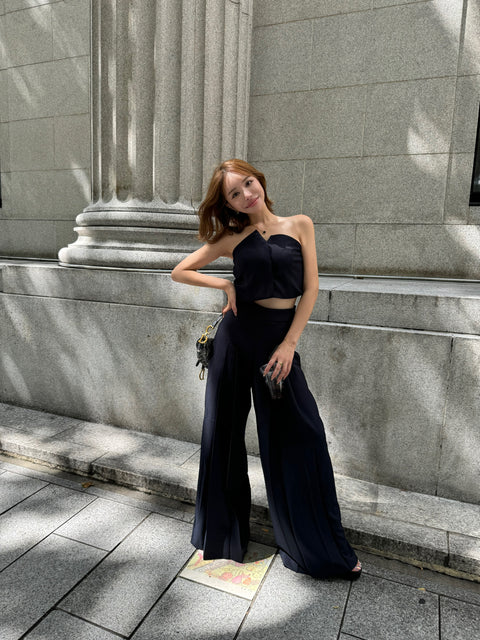 プリーツセットアップ　Navy