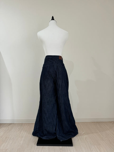 デザインワイドパンツ　Navy