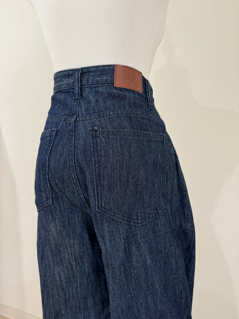 デザインワイドパンツ　Navy