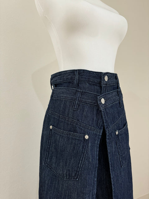 デザインワイドパンツ　Navy