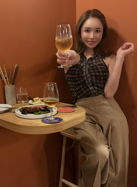 ノースリーブチェックシャツ　Brown