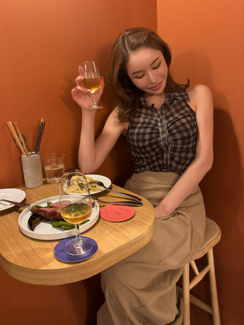 ノースリーブチェックシャツ　Brown